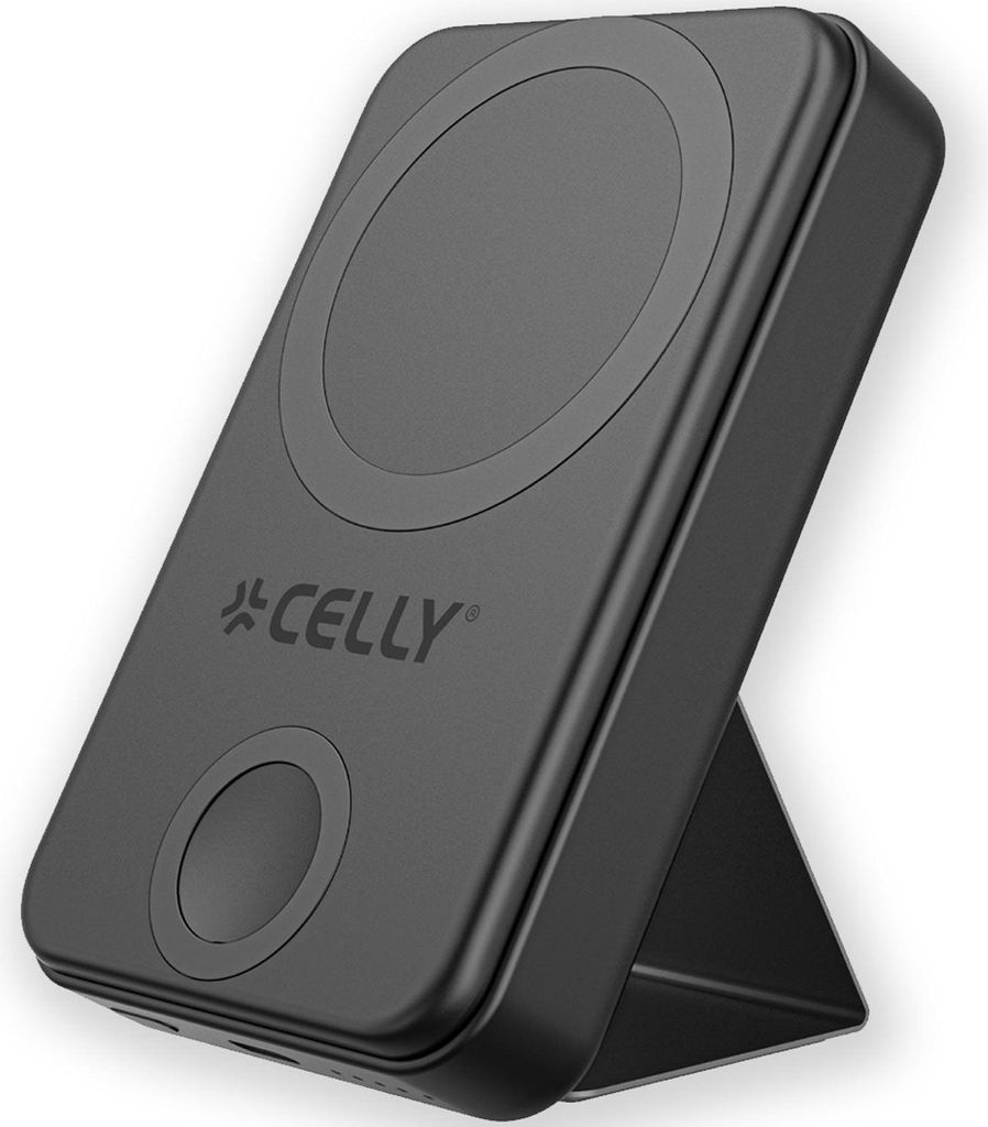 Celly MAGPBW10000BK Powerbank 10000 mAh Kabelloses Aufladen Schwarz