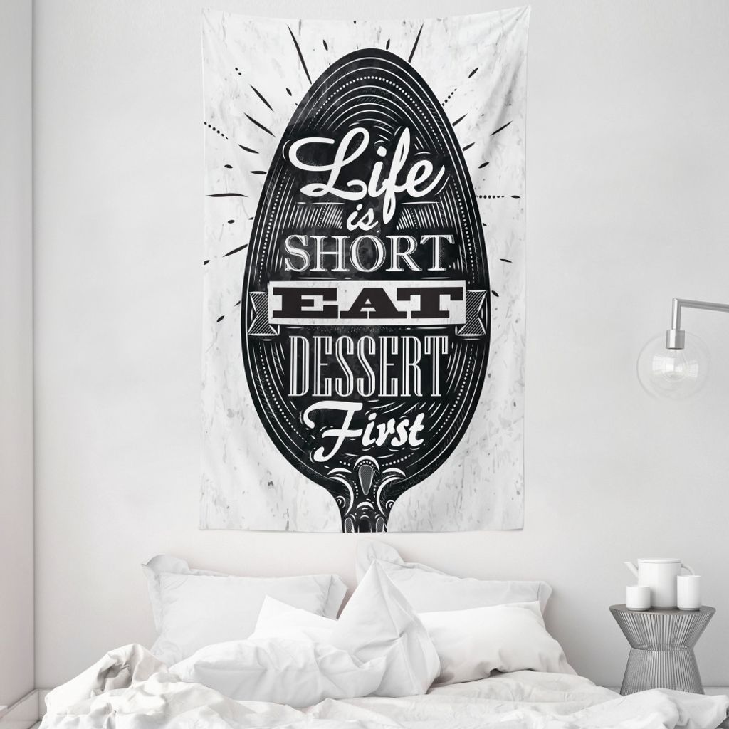 ABAKUHAUS Dessert Wandteppich und Tagesdecke, Kreative Löffel Entwurf aus Weiches Mikrofaser Stoff Waschbar ohne Verblassen Digitaldruck, 140 x 23...