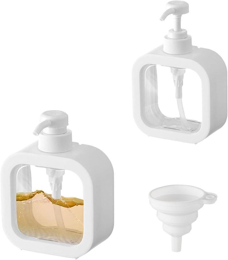 transparente 500-ml-Seifenspender + Trichter, nachfüllbarer Produktbild 