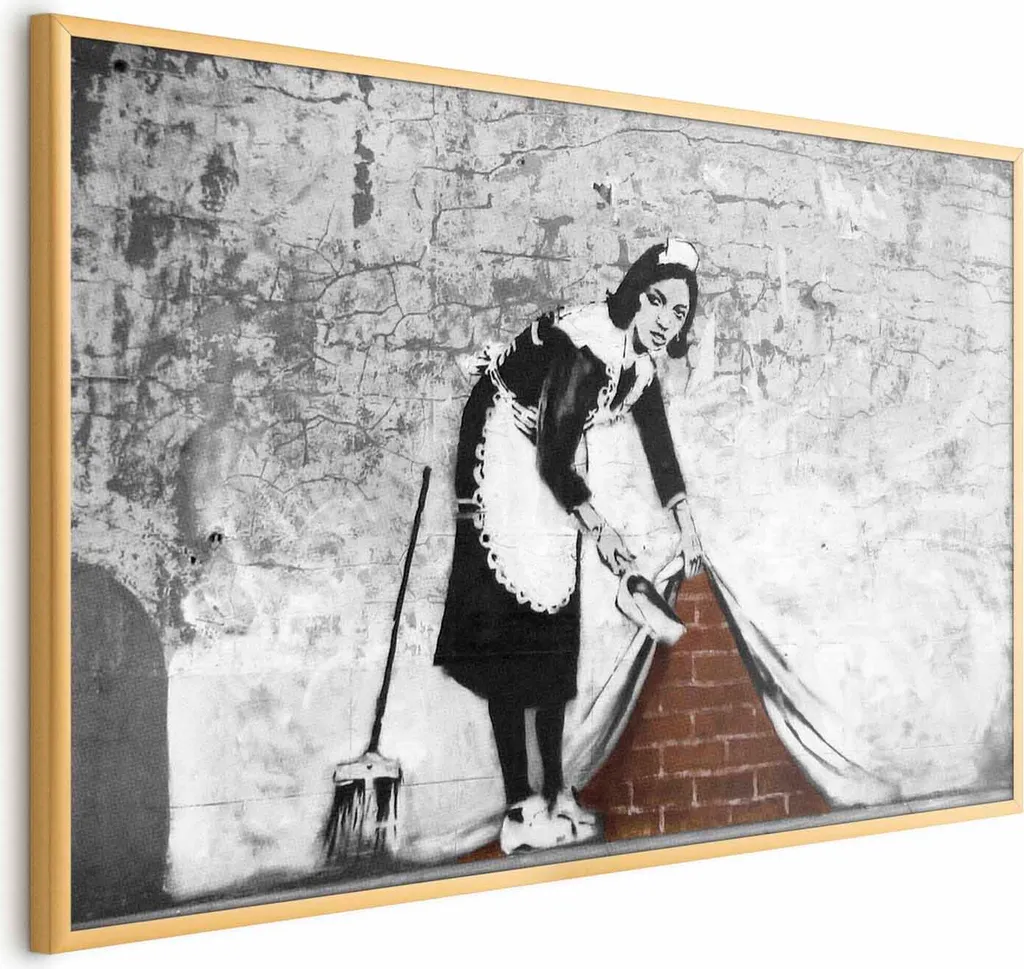 Poster Artistico Cameriera 60x40 - Cornice Oro Luxury Edition