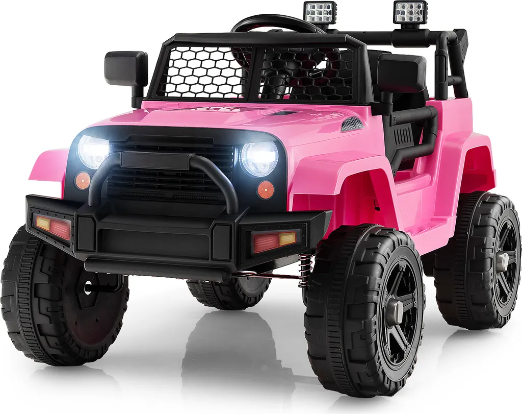 Voiture électrique rose 12V - Le cadeau idéal pour jouer dehors dès 3 ans