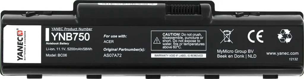 Batteria Yanec Computer Portatile 10.8V 5200mAh | Alta Qualità