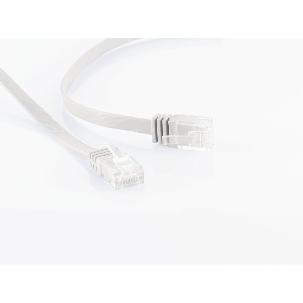 shiverpeaks BASIC-S U/UTP Flach-Patchkabel, Kat.6, 15,0 m weiß, 2 x RJ 45 Stecker, Mantel aus PVC, vergoldete Kontakte (SP725-SLW)