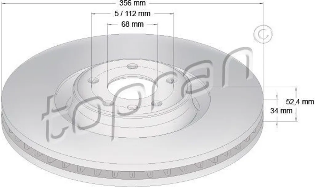 Disque de frein haute teneur en carbone pour Audi A8 - TOPRAN 4G0615301A