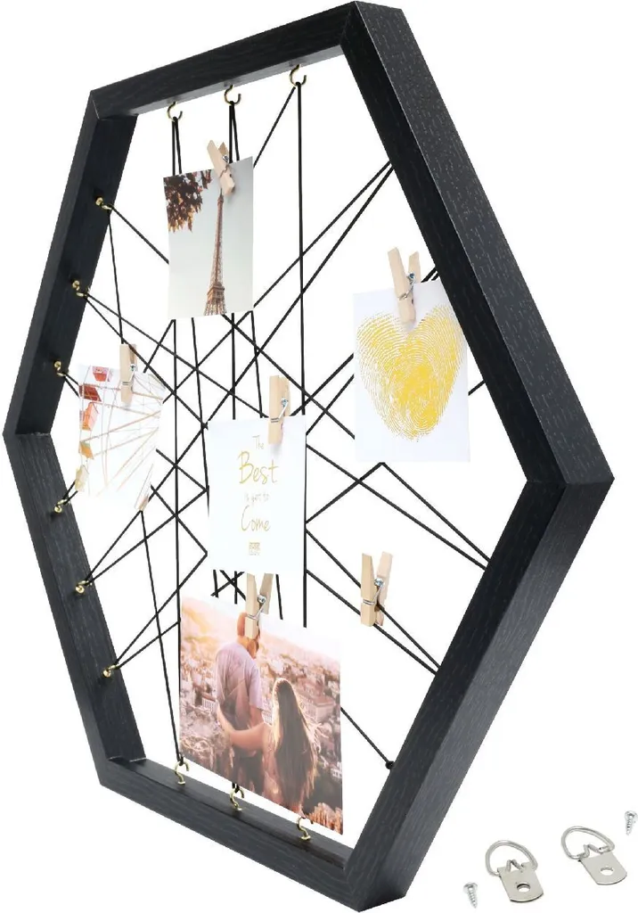 Ne perdez plus vos notes avec ce tableau mémo hexagonal noir 40cm - 2