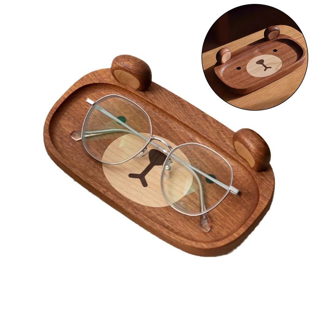 Holz-Ablageschale Bär, dekoratives Naturholz, kompakt für Schlüssel, Schmuck, Snacks, vielseitig für Büro, Esstisch oder Eingangsbereich