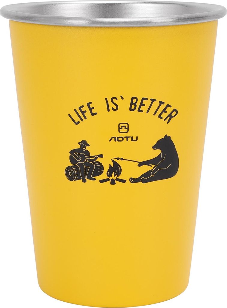 4-teiliges Camp-Becherset Picknick-Becher Edelstahl-Set Camping Bier-Kaffeebecher Tragbar Reise Outdoor Zuhause