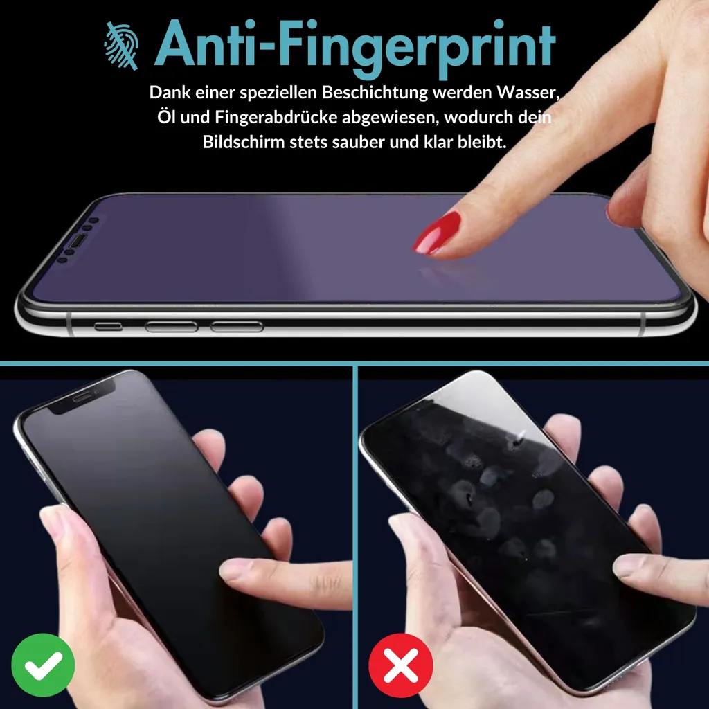Vetro iPhone 11 Pro Max Blue Light Filter - Set 3 Anti-Impronta - 3
