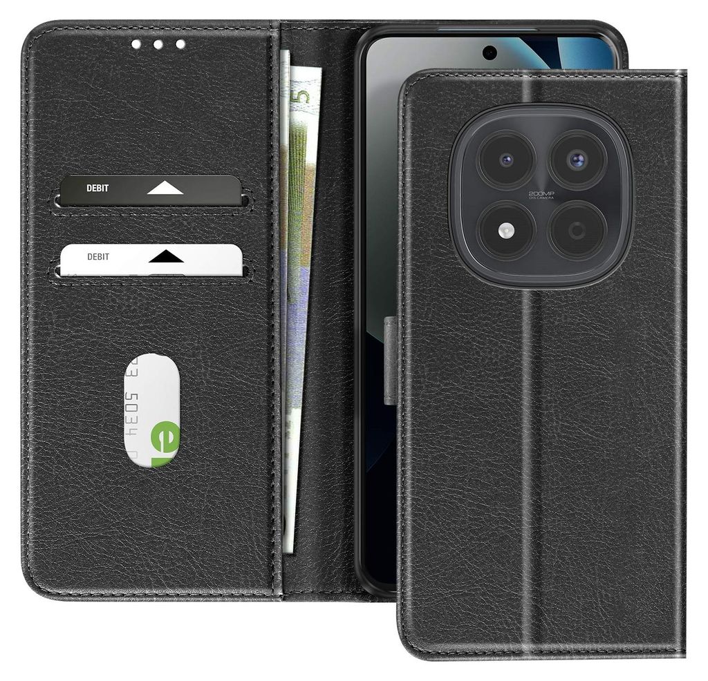 Avizar, Klapphülle Chesterfield Serie Standfunktion für Redmi Note 15 Pro 4G, Schwarz