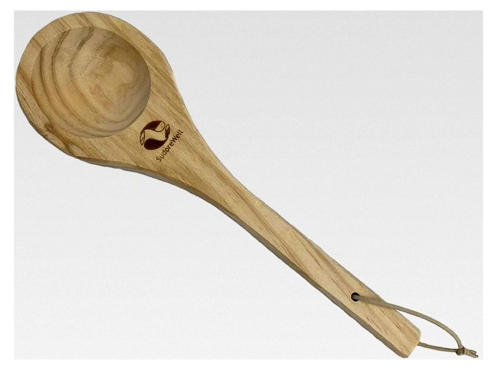 Saunakelle aus Holz, Aufgußkelle, Saunalöffel, L390xB95xH40mm