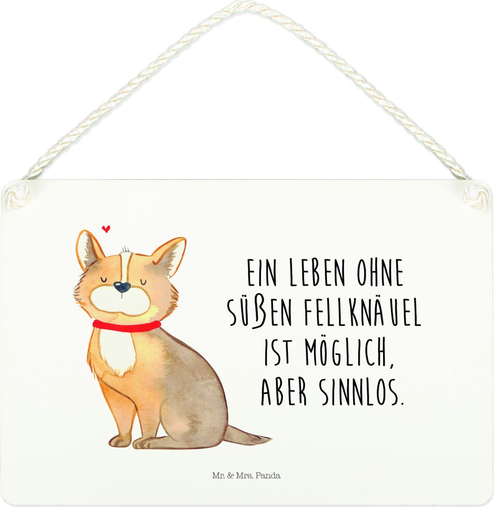 Mr. & Mrs. Panda Schild Hund Glück DIN A4 - Weiß - Geschenk, Wandbild Holz, Sprüche, kleine aufmerksamkeit, Liebe, Holzschild, Türschild, Corgi...
