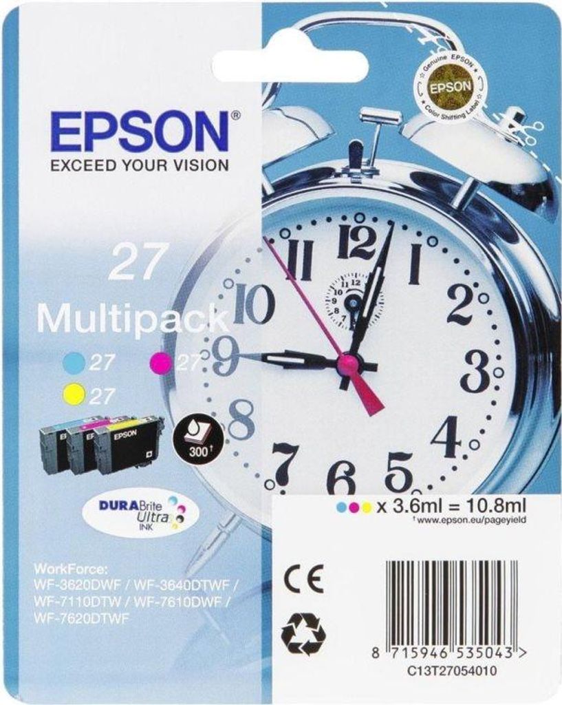 Epson 27 Multi-Pack - 3er-Pack - 10.8 ml - Gelb, Cyan, Produktbild 