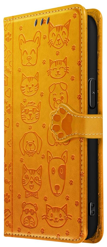 Avizar, Wallet Etui Katze Hund mit Ständer für Apple iPhone 17e, Orange