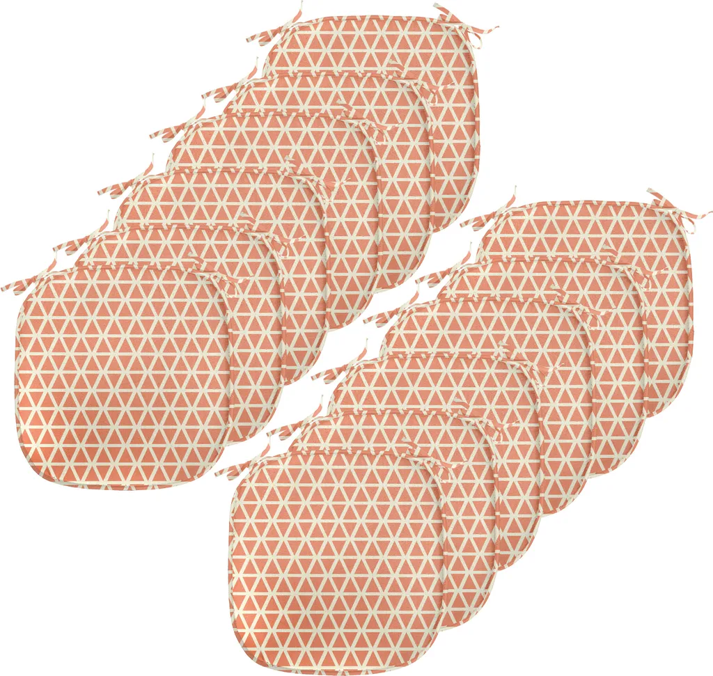 Lot de 12 housses de chaise étanches orange motif triangles 40x40