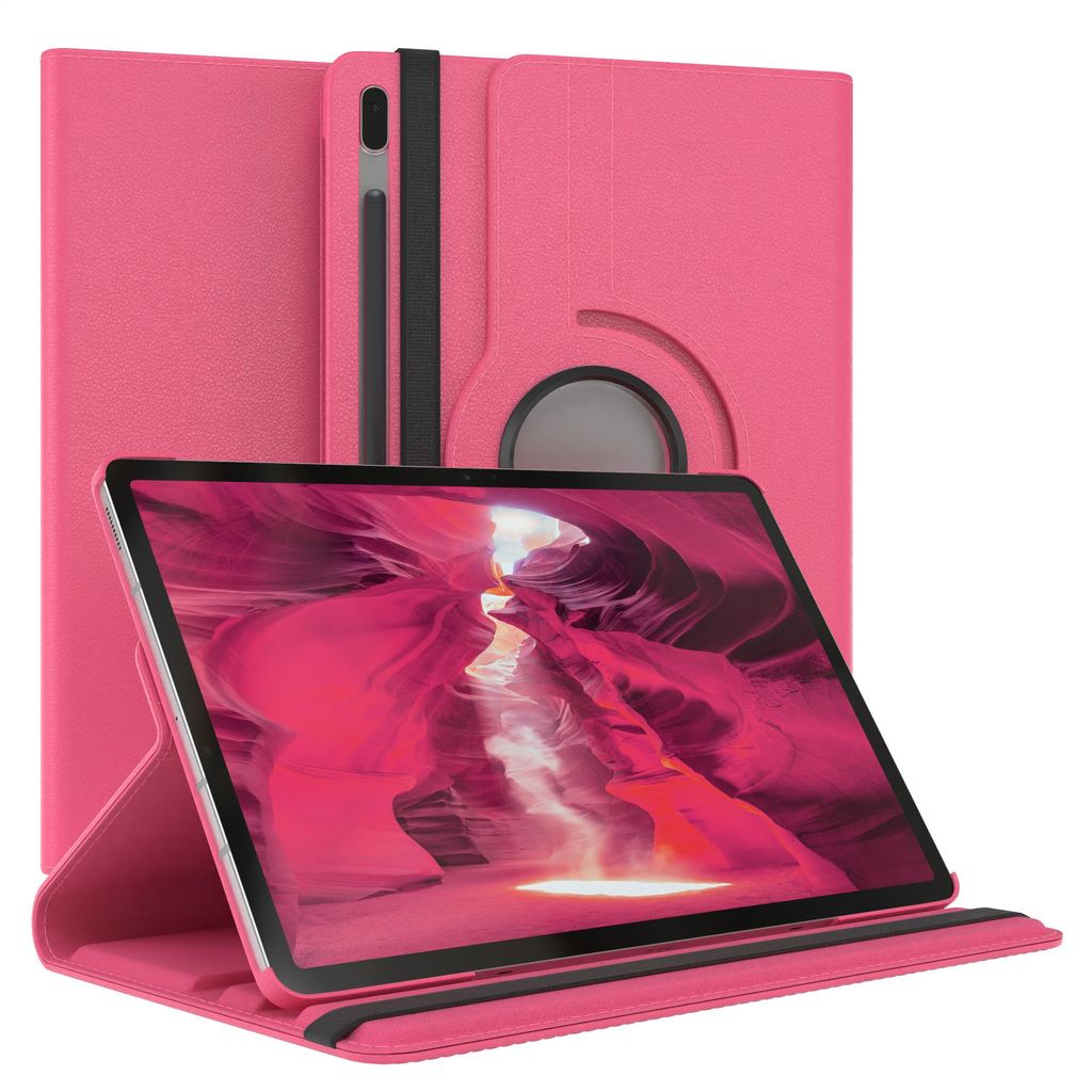 EAZY CASE - Tablet Hülle für Samsung Galaxy Tab S7 FE / 5G Schutzhülle, Tablet Case 360° drehbar in Rosa