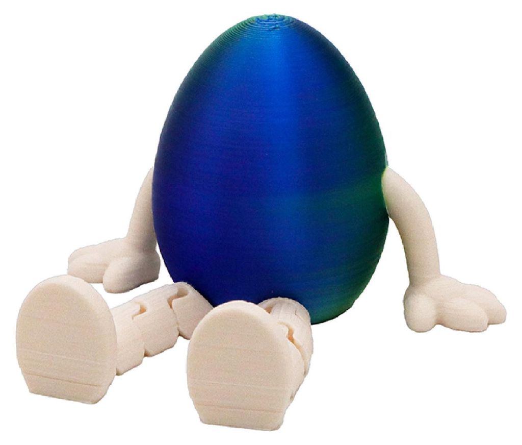 Ostereierfigur mit beweglichen Beinen, 3D-gedruckt, Hasenohr-Ei-Fidget-Toy, Dekoration für Feiertage und Partys