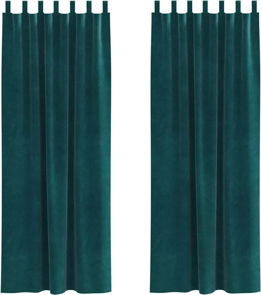 vidaXL Coppia Tende Notte Velluto Verde Scuro 140x225 cm