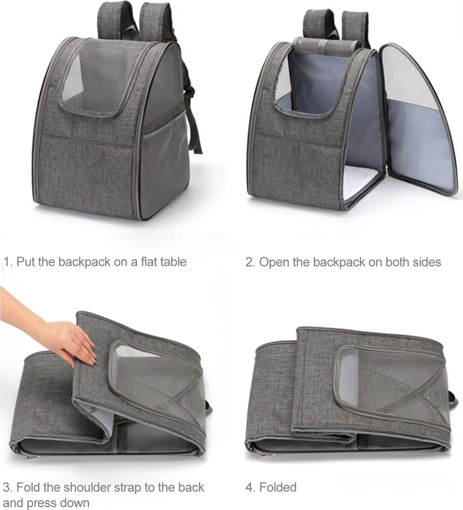 Sac de transport chat confortable - Solution maille anti-stress rando - 7