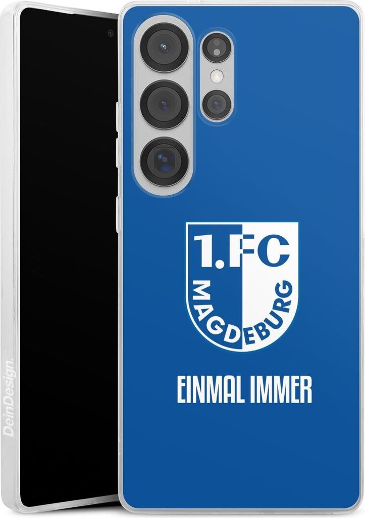 DeinDesign Slim Hülle für Samsung Galaxy S25 Ultra Silikon Case Ultra Dünn Handyhülle Offizielles Lizenzprodukt Wappen 1. FC Magdeburg