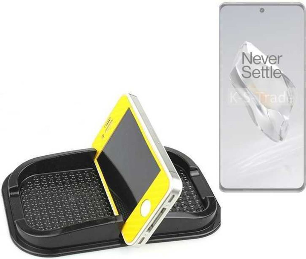 K-S-Trade Auto Anti Rutsch Matte Smartphone-Halter kompatibel mit OnePlus OnePlus 12 Haft Pad Armaturenbrett Handy-Halterung Silikon