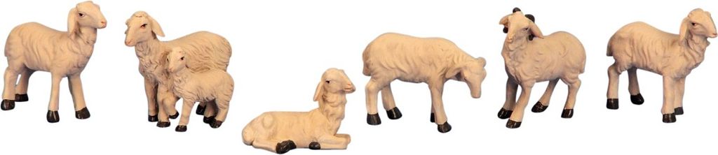 6 Schafe Set Weiss 3,5 - 5 cm hoch Figuren zur Dekoration