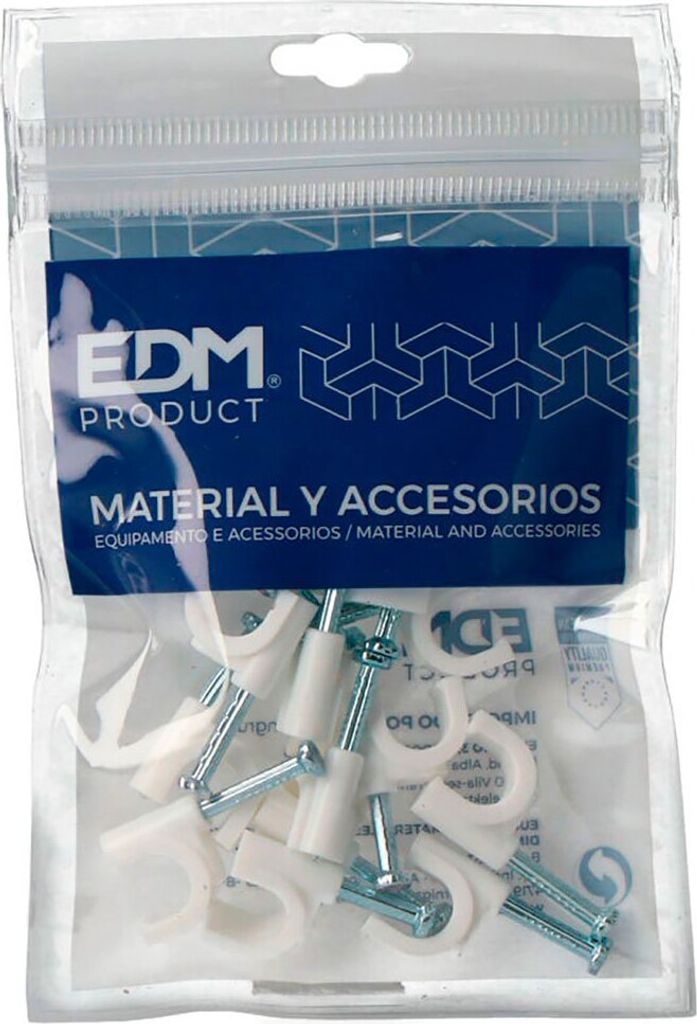 Edm N8-kabelklammer 2x2.5 Mm 15 Einheiten Weiß Weiß One Size