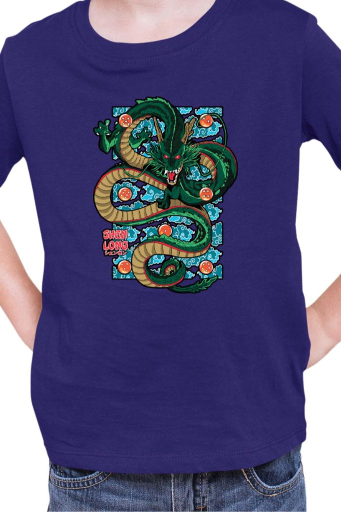 Kinder T-Shirt Japan Manga Anime Comics Animation Dragon Anime Manga Ball Dragon Shenglong, 7-8 Jahr - 128 / Dunkelblau