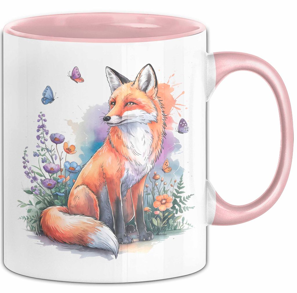 Fuchs Tierliebhaber Tasse Geschenk Lustige Geschenkidee Spruch (Rosa)