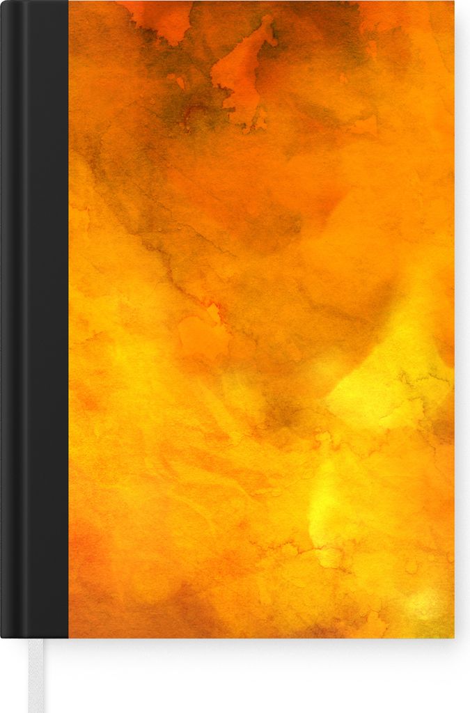 MuchoWow Notizbuch Tagebuch Haushaltsbuch Notebook A5 Aquarell - Abstrakt - Orange - Notizblock - Notizheft - Notebook - Schreibblock - Papier