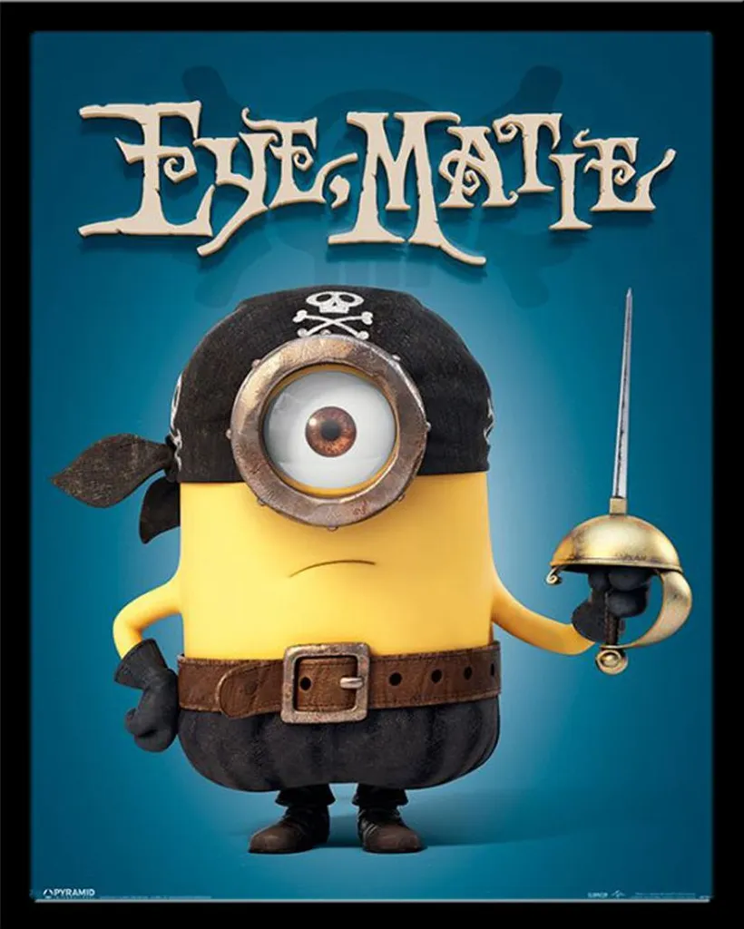 Cadre Photo Minions Eye Matie Shinsuke Noir pour Chambre et Bureau Geek