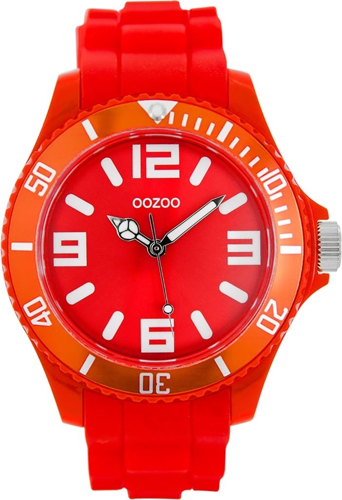 Oozoo Armbanduhr rot Silikon Vintage Series Damen-Herren Analog-Quarzuhr UOC4289A