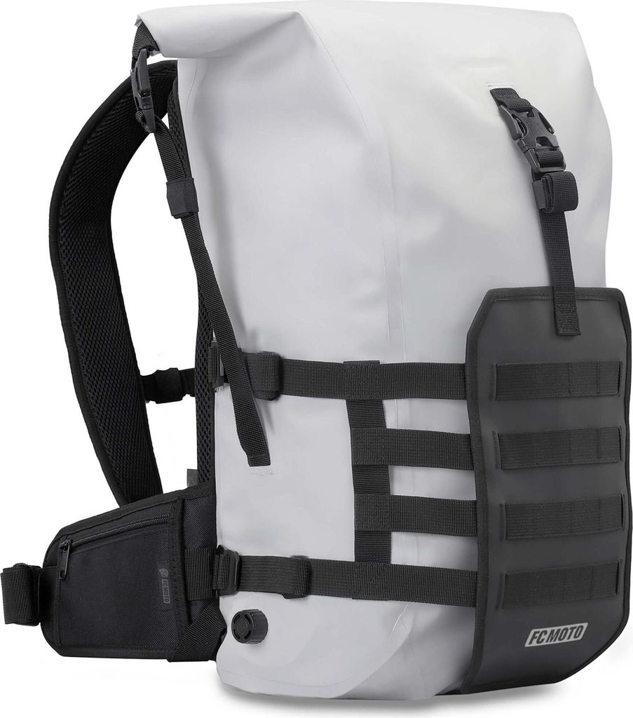 FC-Moto Ever-ST Roll-Top 26 L wasserdichter Rucksack, weiß