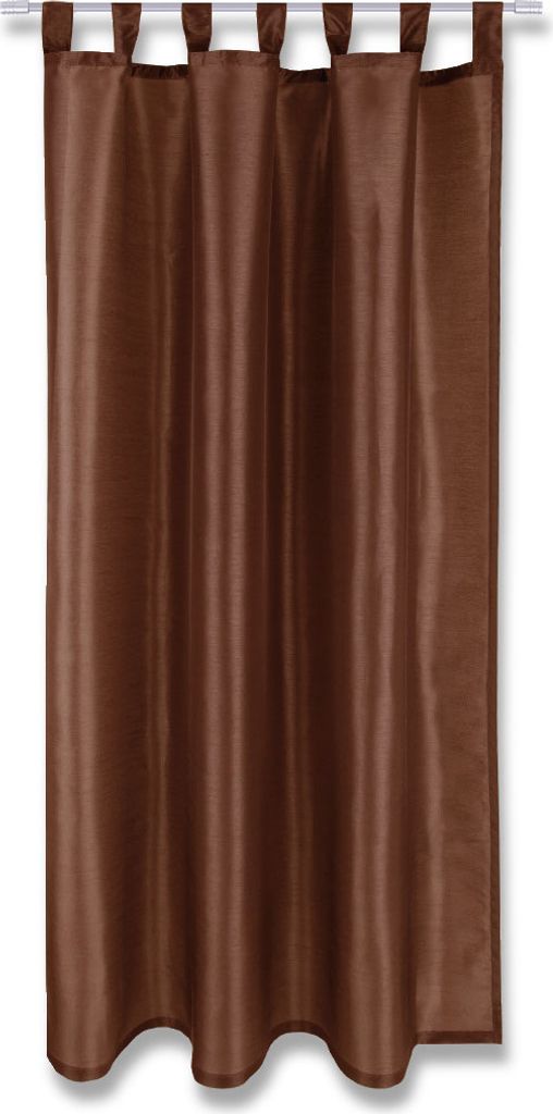 Gardine Alessia blickdicht mit Schlaufen, Maße: 140x175cm, Farbe: Braun