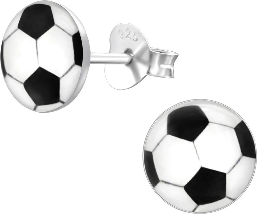 Ohrringe Ohrstecker 925 Sterling Silber mit Fußball Produktbild 