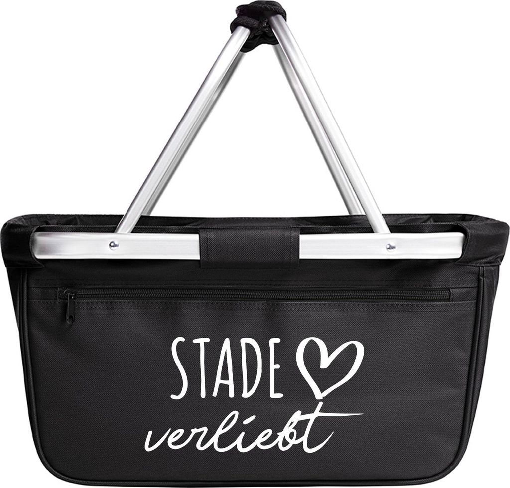 Huuraa Einkaufskorb Stade verliebt 20 Liter Black faltbarer Tragekorb Geschenkidee
