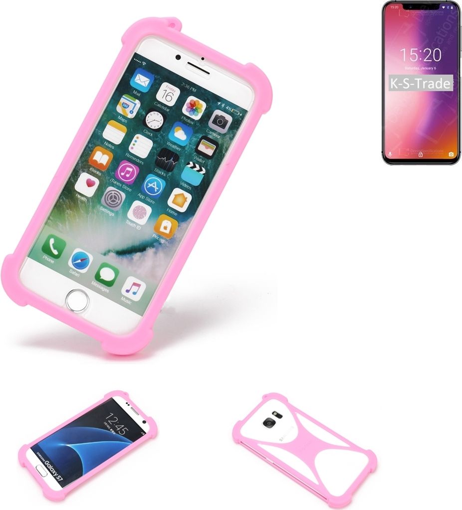 K-S-Trade Handy Hülle kompatibel mit UMIDIGI One Pro Schutz Hülle Bumper Silikon Schutz Hülle Cover Case Silikoncase Silikonbumper TPU Softcase