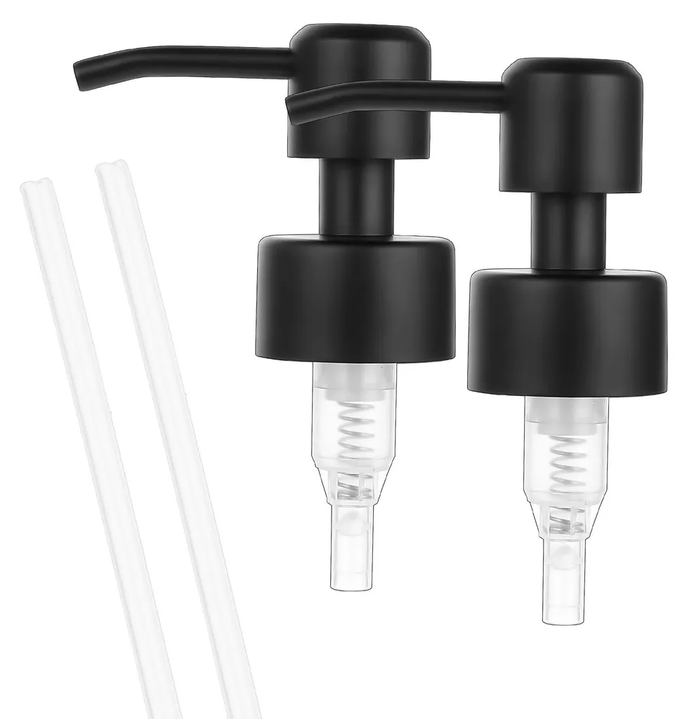 Tête de Pompe en Acier Inoxydable Inox pour Flacon de Soin 28 mm x2