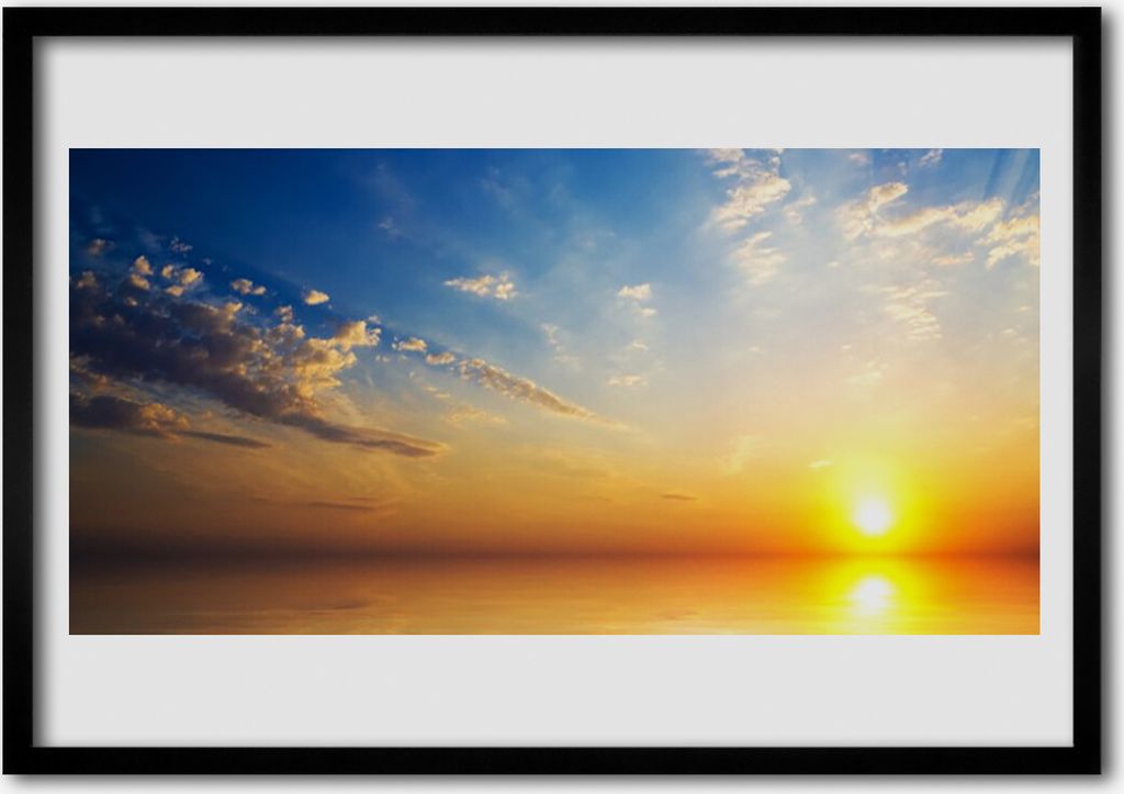 Bild 70x50 MDF-Rahmen Wandkunst Wolken East Landschaft
