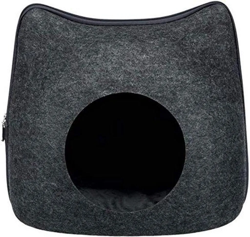 Maison pour chat en feutre isolant 38x35x37cm - Couchage Anthracite Zen - 5