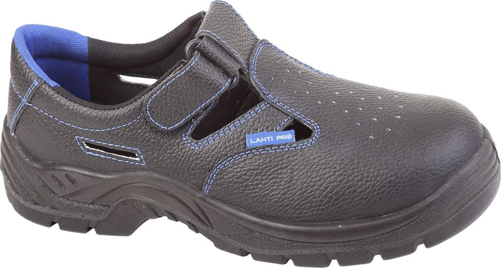 Schwarz-Blaue Ledersandalen, Sb Fo Src, "46", Ce, Lahti
