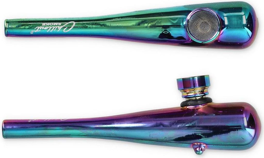 Regenbogenfarbene 13 cm Glaspfeife im Baseballschläger-Design mit austauschbarem Sieb