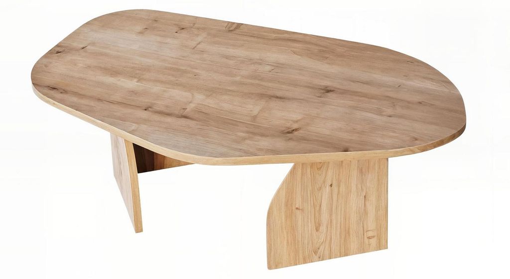 Holz Couchtisch "Rock" 100 x 60 x 35 cm - Saphir Eiche