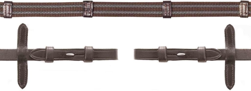 Schockemöhle Sports Zügel Grip Gurtzügel Dark Brown/Silver WB