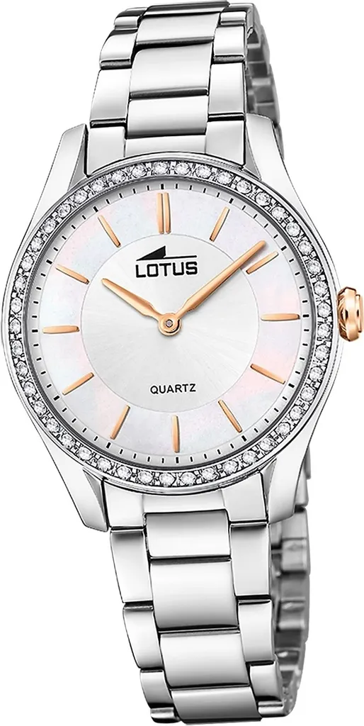 Montre Bracelet Femme Luxe en Argent et Acier Inoxydable Chic Lotus