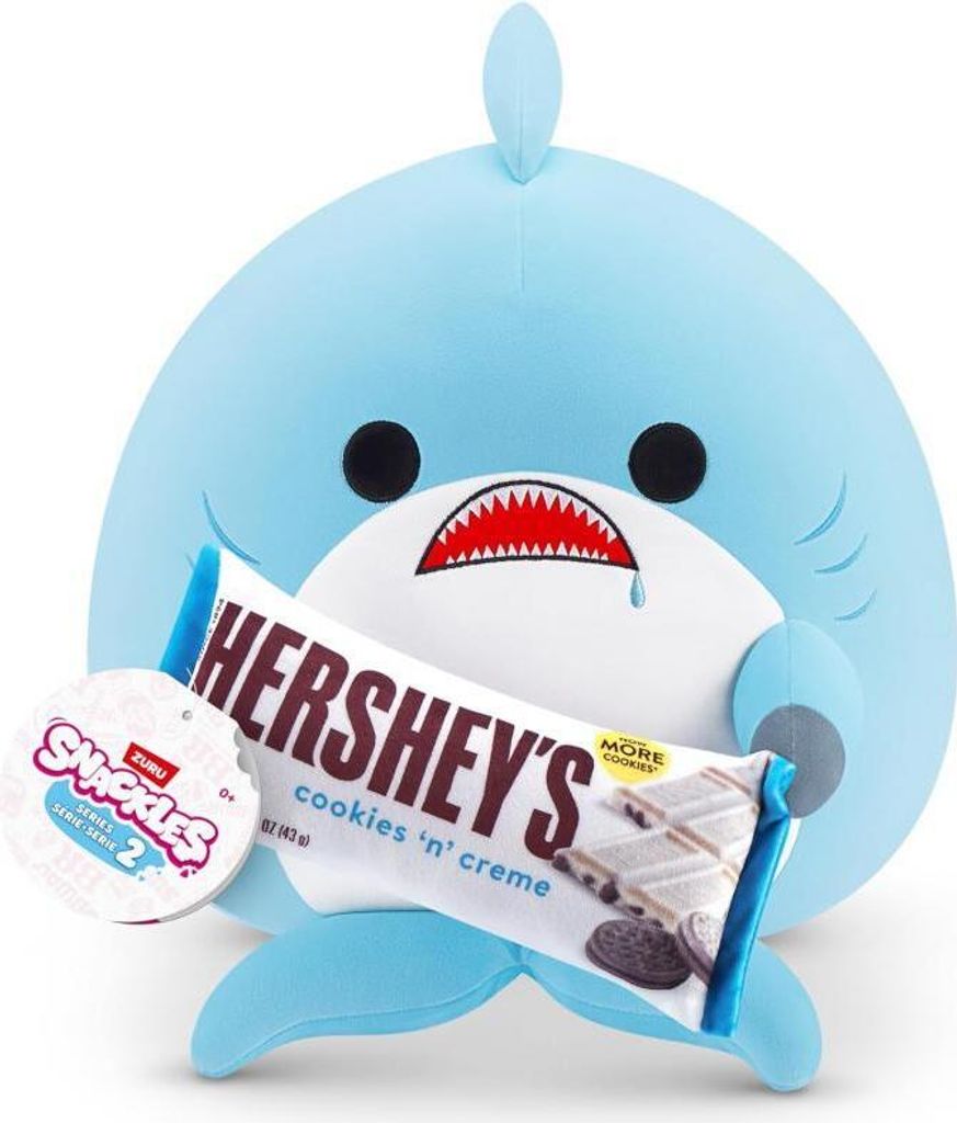 Zuru Snackles Hai Hershey Cookie Cream Snackle Stofftier mit Essen 20cm groß