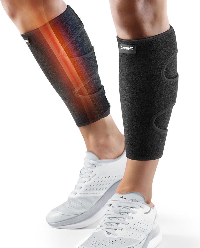 CAMBIVO Waden Kompression Wadenbandage 2 Stücke, Verstellbare Bandage, Wasserabweisender Wadenstütze Kompressionsstrümpfe ohne Fuß Muskelschmer...