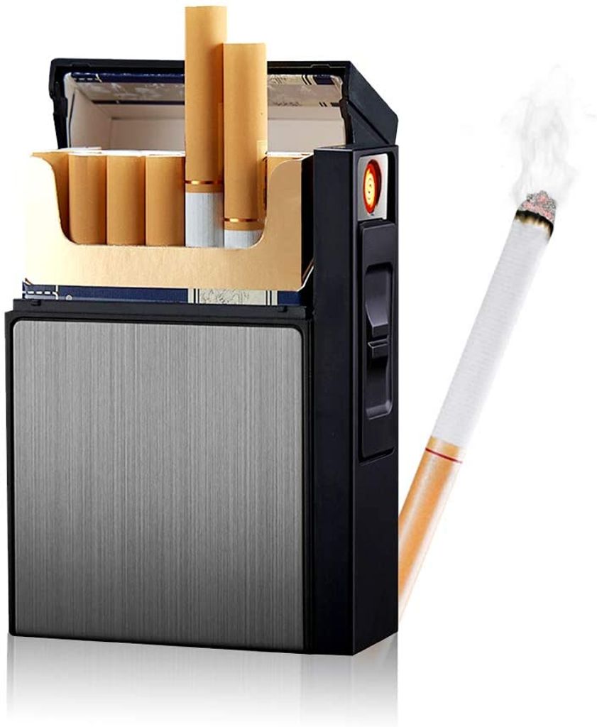 Zigarettenspender mit Sturmfeuerzeug Zigarettenbox Geschenk Zigarettenetui 