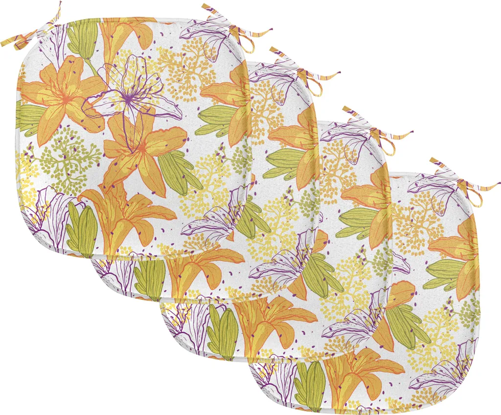Coussin de Chaise Décoratif Vert Marigold, Assise 40x40cm Imperméable x4