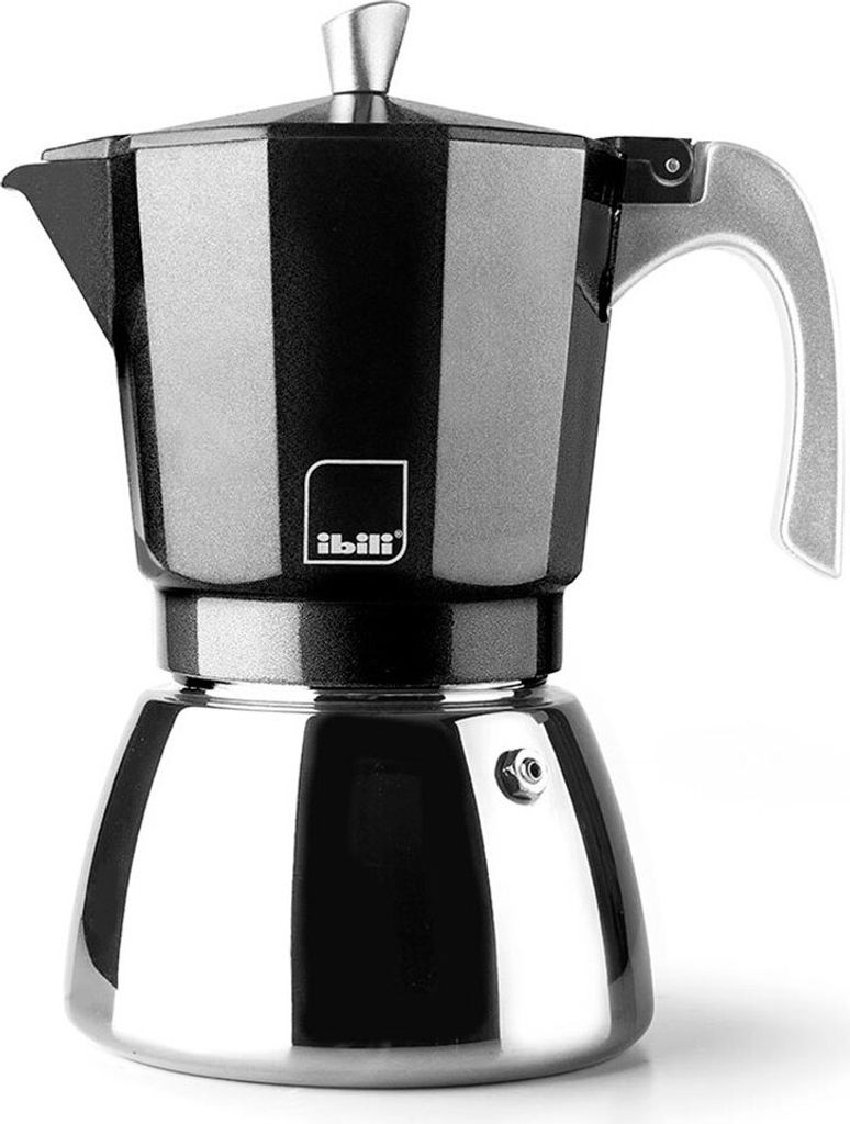 Ibili Elba Black Kaffeemaschine 3 Tassen Silber Silber One Size