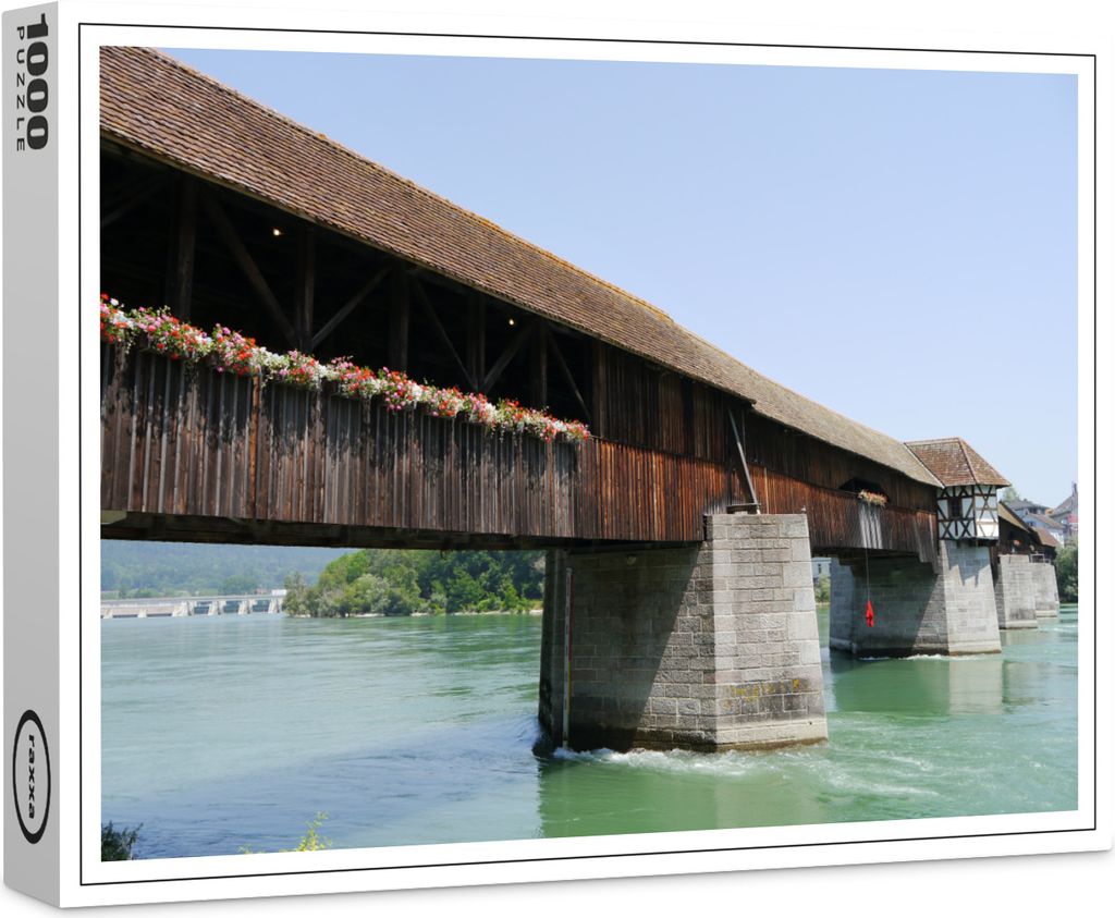 raxxa Premium-Puzzle "Bad Säckingen Hochrhein Holzbrücke", 1000 Teile